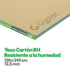 PL. YESO CARTON RH 12.5MM 1.20 X 2.40MT