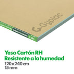 PL. YESO CARTON RH 15 MM 1.20 X 2.40MT (40)