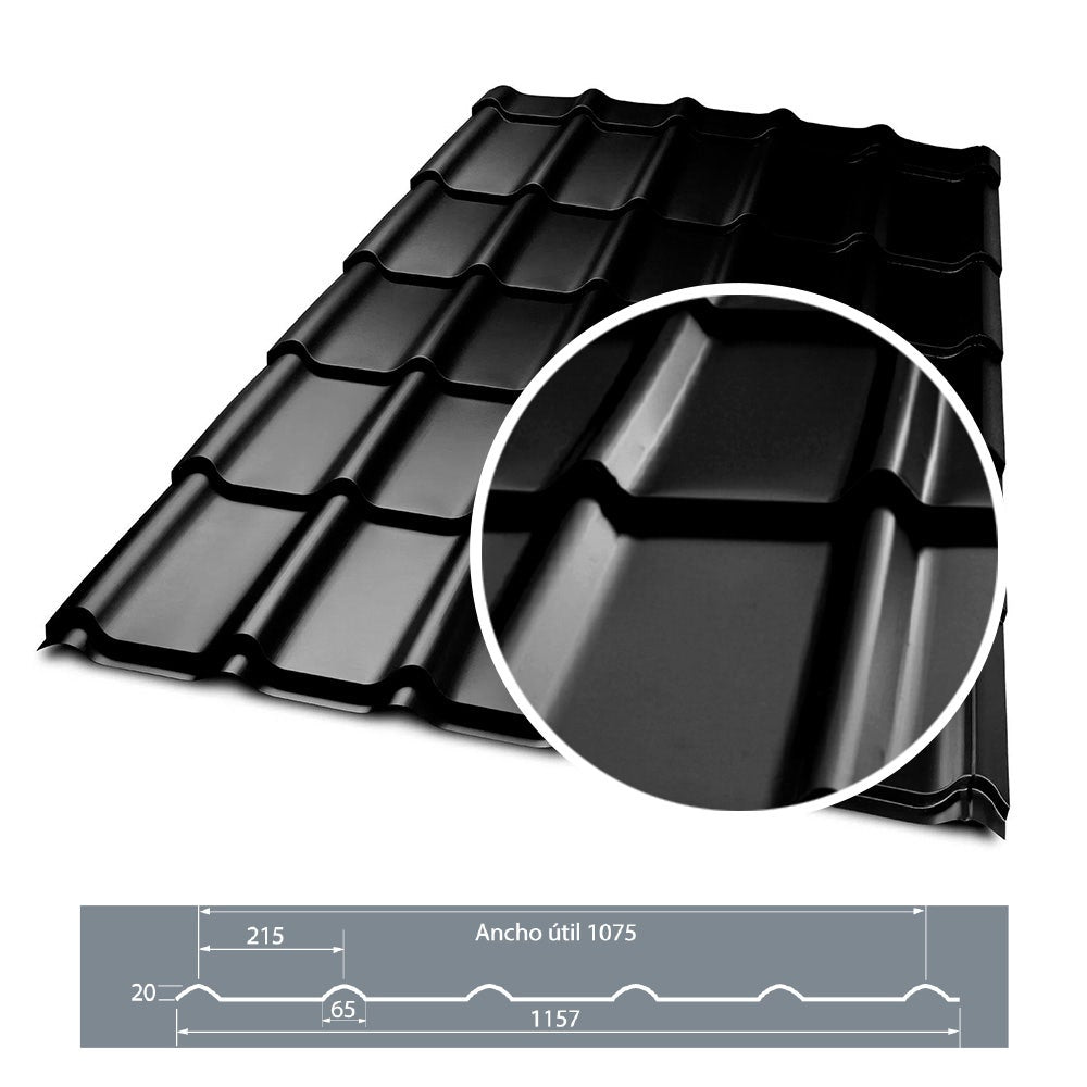 TEJA CONTINUA AYSEN PP NEGRA 0.40X1157X3775MM LARG