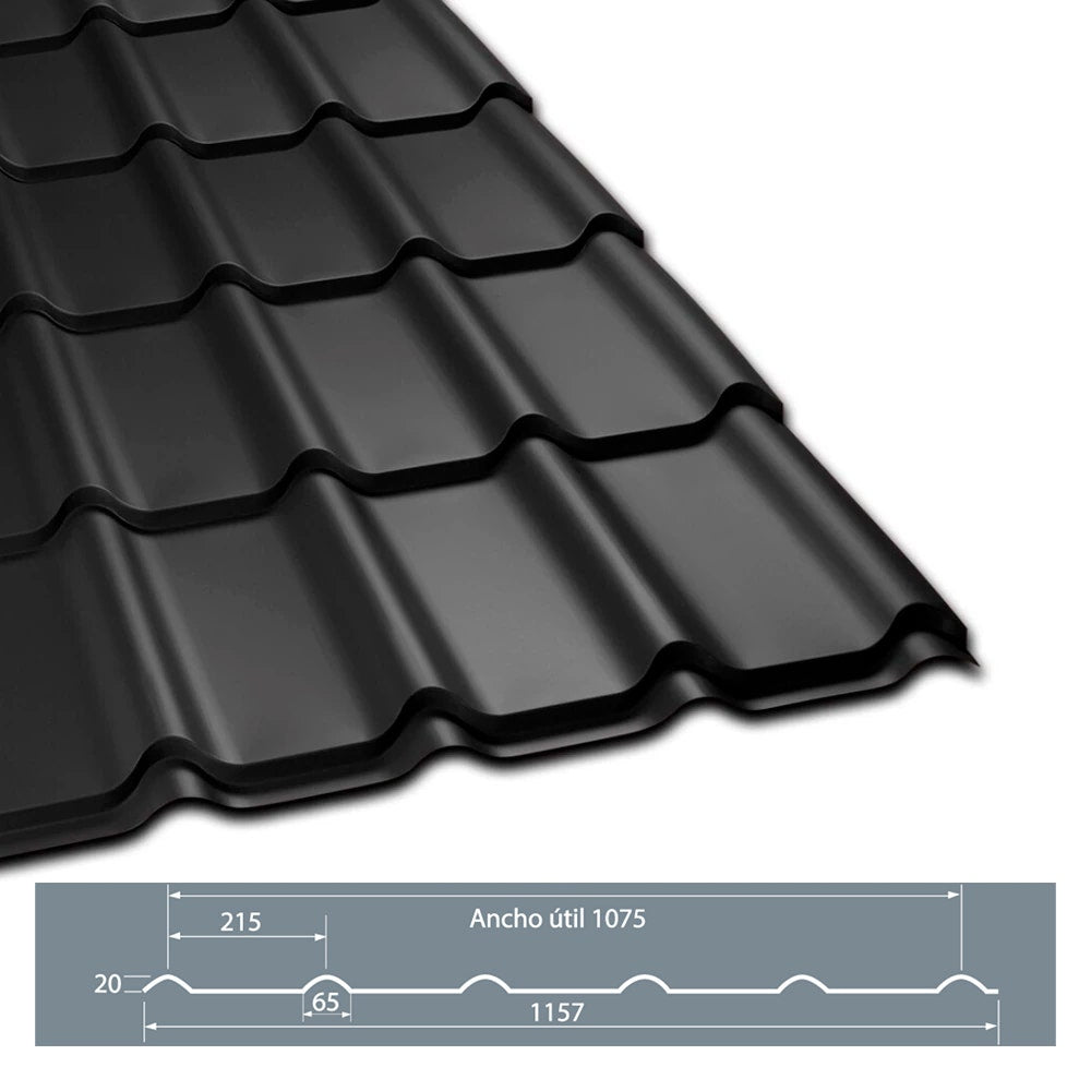 TEJA CONTINUA AYSEN PP NEGRA 0.40X1157X2157MM LARG