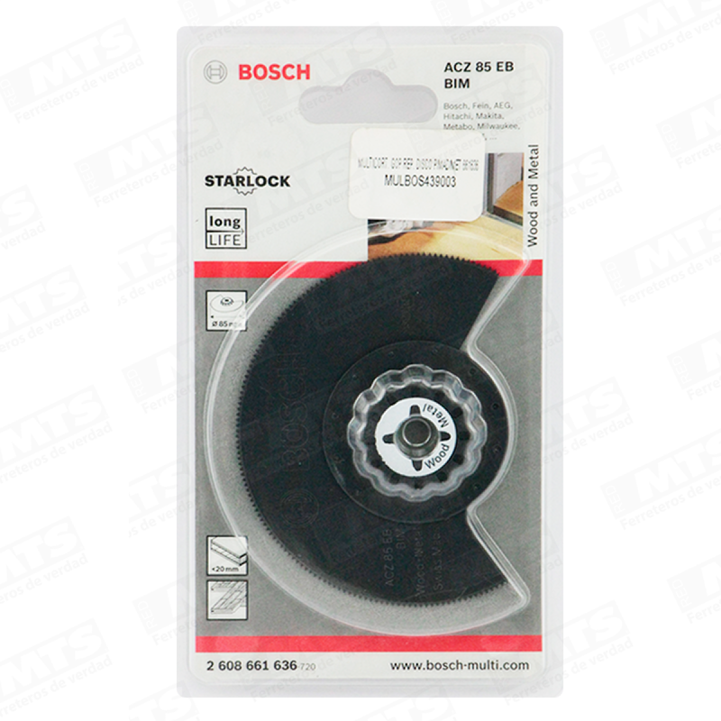 BOSCH HOJA GOP SEGMENTADA METAL MADERA 85MM 61636