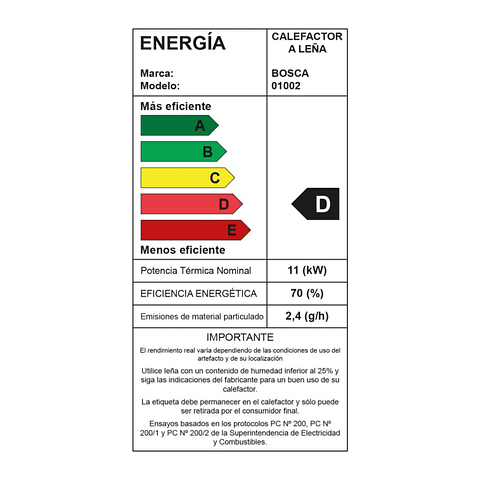 Bosca Gold 380 Burdeo Calefactor