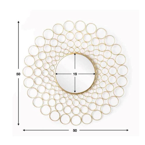Espejo Pared Bubble Metal Dorado B0346