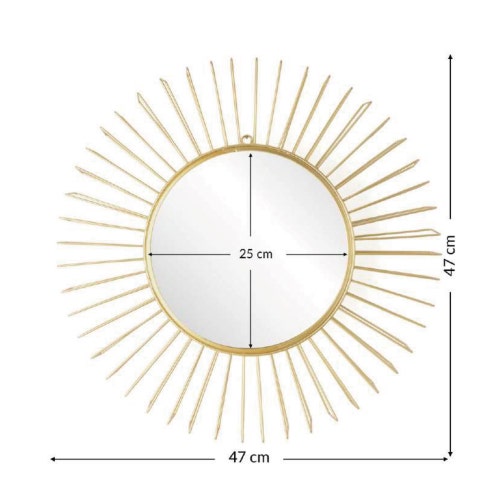 Espejo Pared Spider Metal Dorado B0618