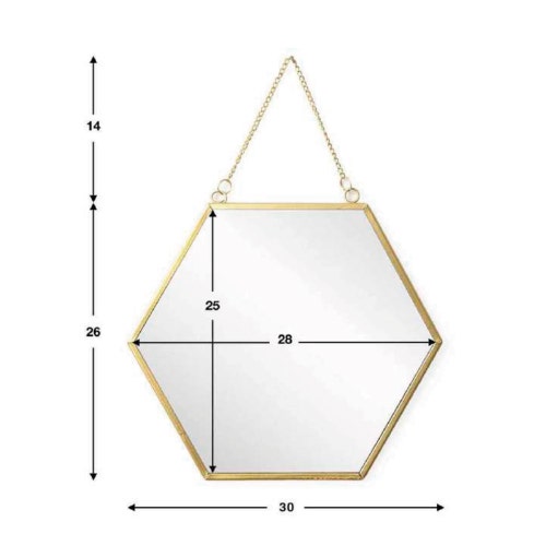 Espejo Pared Hexagonal Dorado B0338