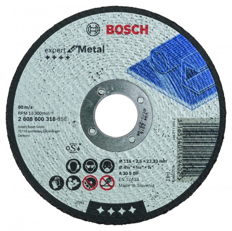 BOSCH DISCO CORTE RECTO METAL 4 1/2"