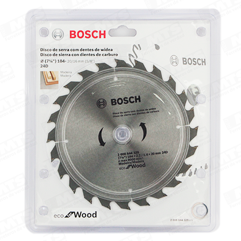 BOSCH DISCO SIERRA CIRCULAR ECO 184MM 7 1/4X24D