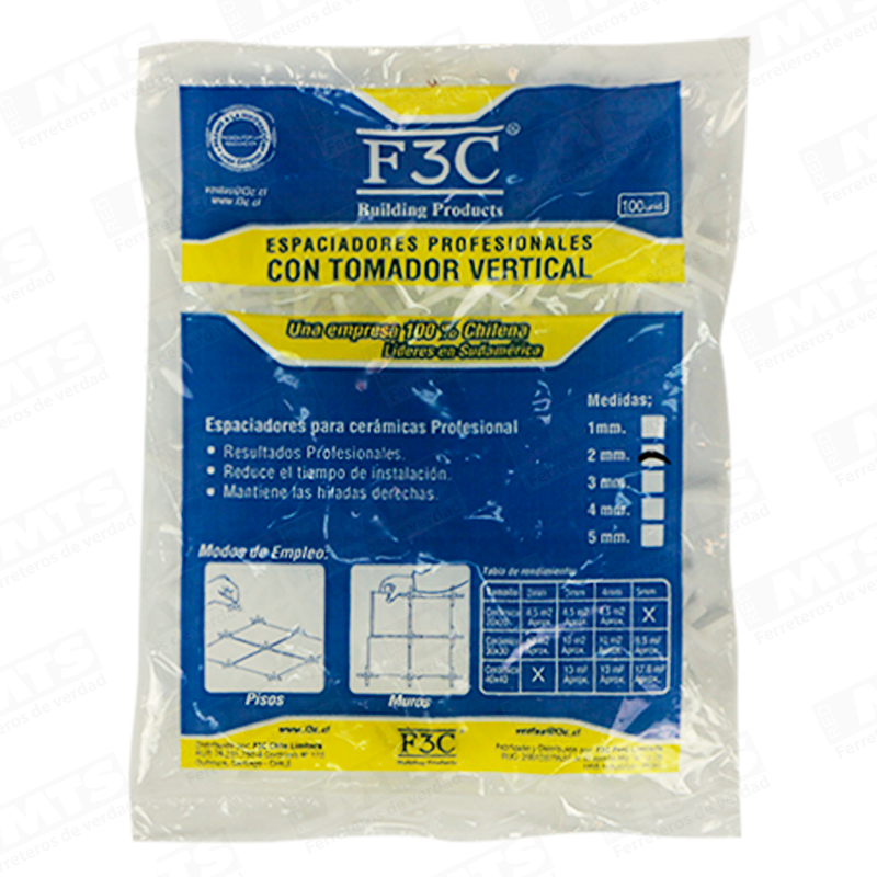 F3C ESPACIADOR C/TOMADOR 3MM 100 UND