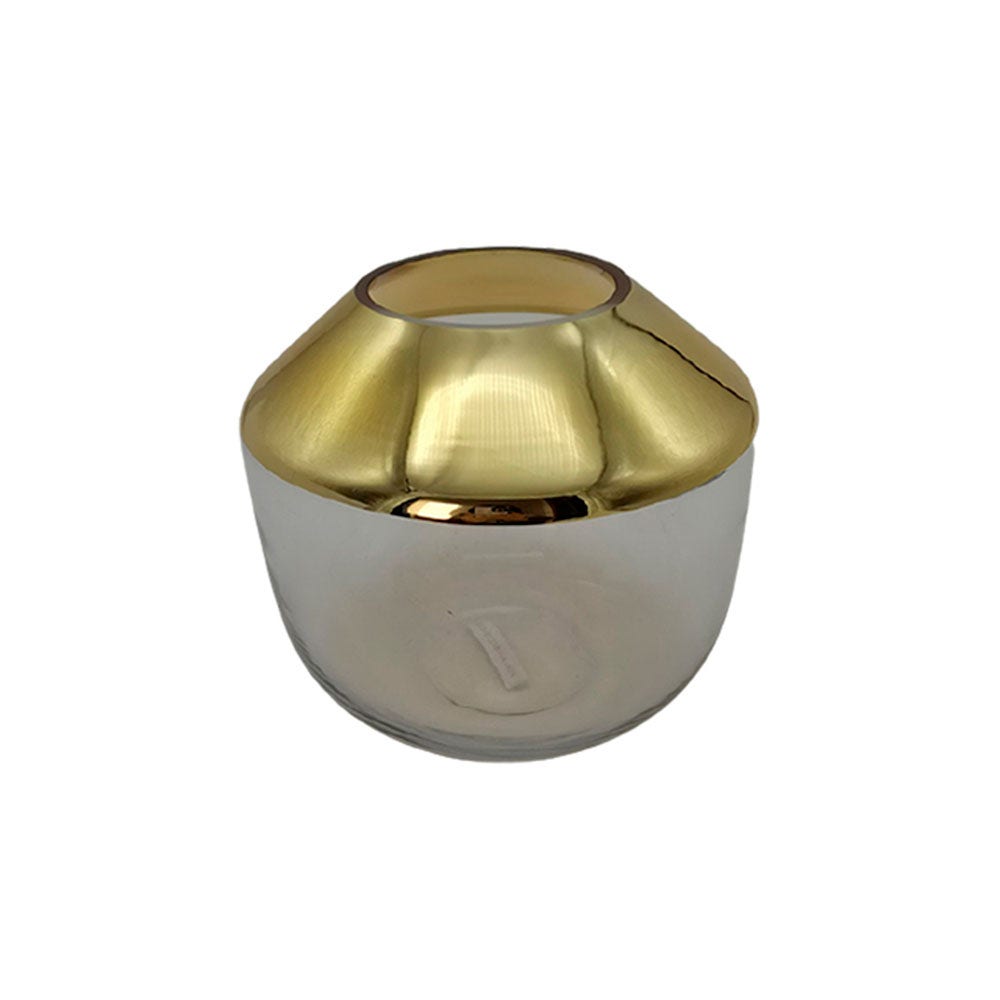 CASA BELLA FLORERO BCO DORADO 20X18.5X20CM 113-029