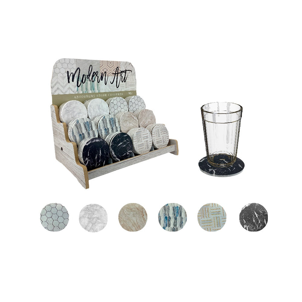 COUNTER ART PORTAVASO SET 6 PCS STONE
