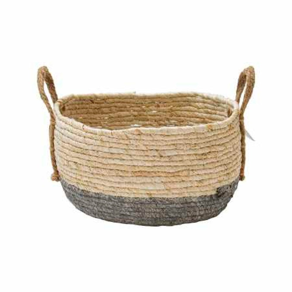 BIGHOUSE CANASTO 29X17X24CM GRIS BORDE BEIGE