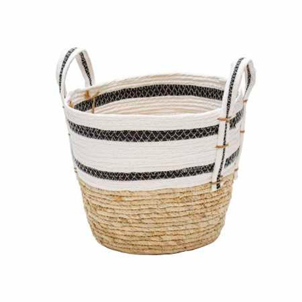 BIGHOUSE CANASTO 28X25X21CM BICOLOR BLANCO LINEA N
