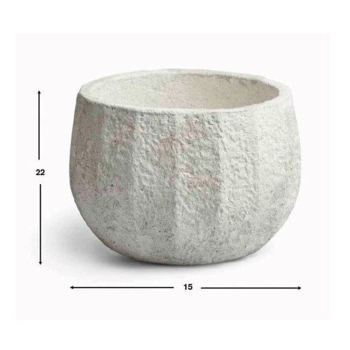 Maceta Kos Bajo Textura Gris Blanqueado B0309