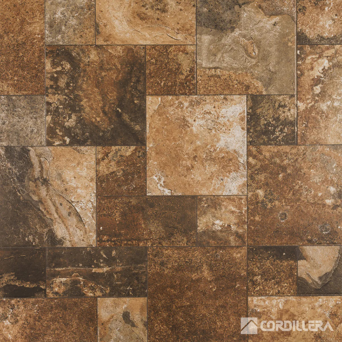 Cerámica Tipo Piedra Cordillera Swing Café 61x61 cm Caja 2,58 m²