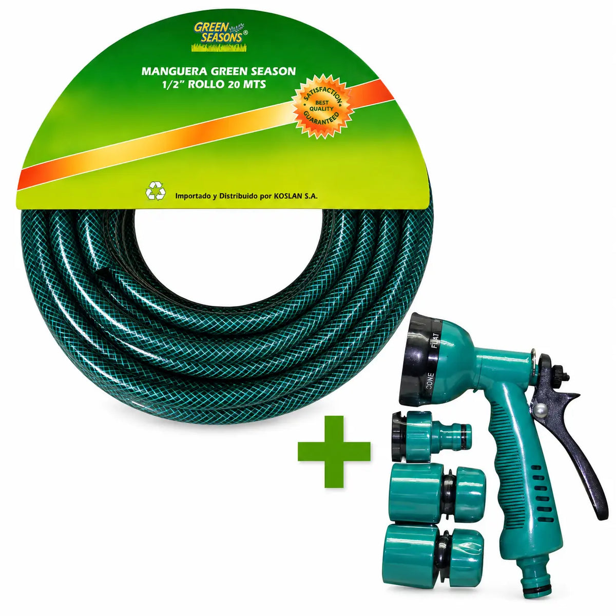 Manguera de Riego Green Season 1/2" x 20 m con Pistola 6 Posiciones
