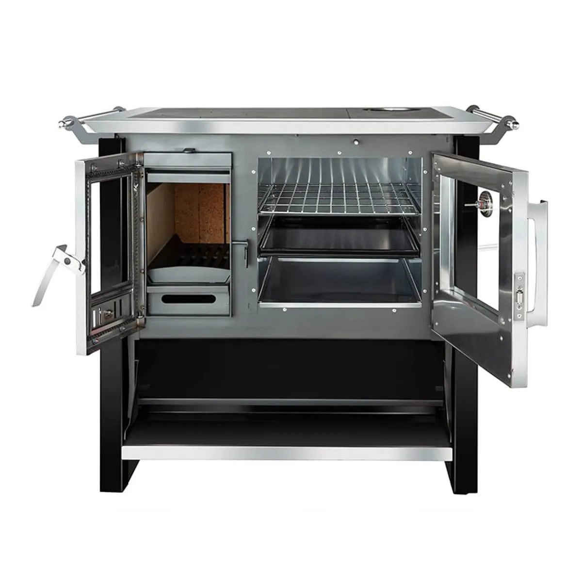 Amesti Cocina a Leña Allegra Negra 1 Plato | Calefacción 200 m2
