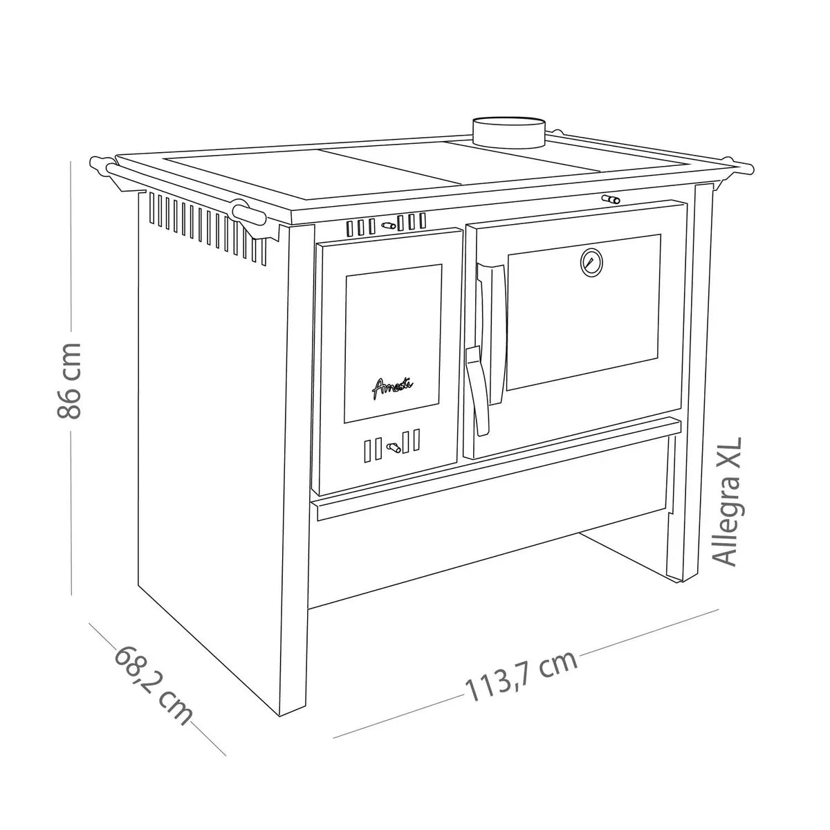 Amesti Cocina a Leña Altima Blanco | 148 m2 Calefacción