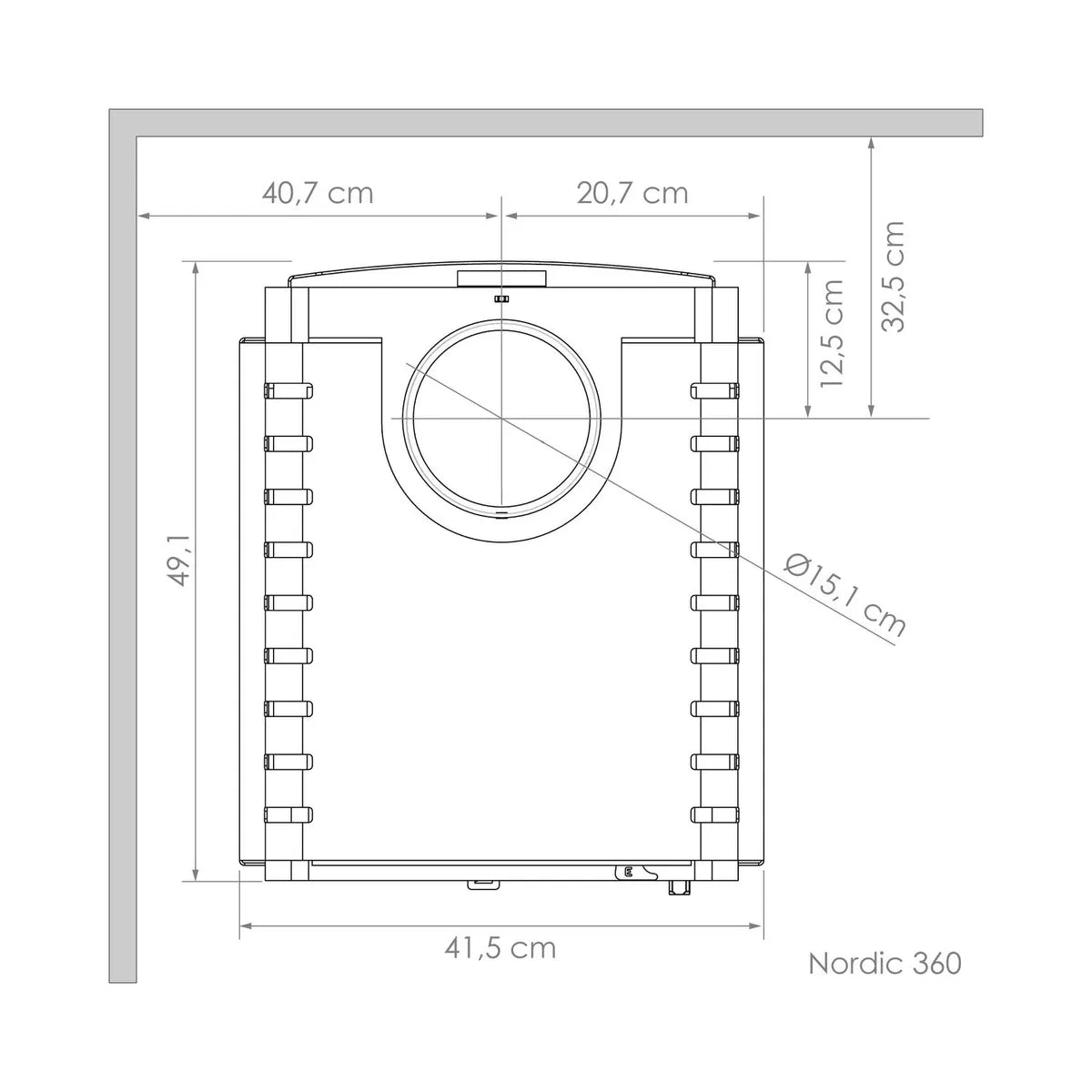 Amesti  Estufa a Leña Nordic 360 Gris | 141 m2 Calefacción