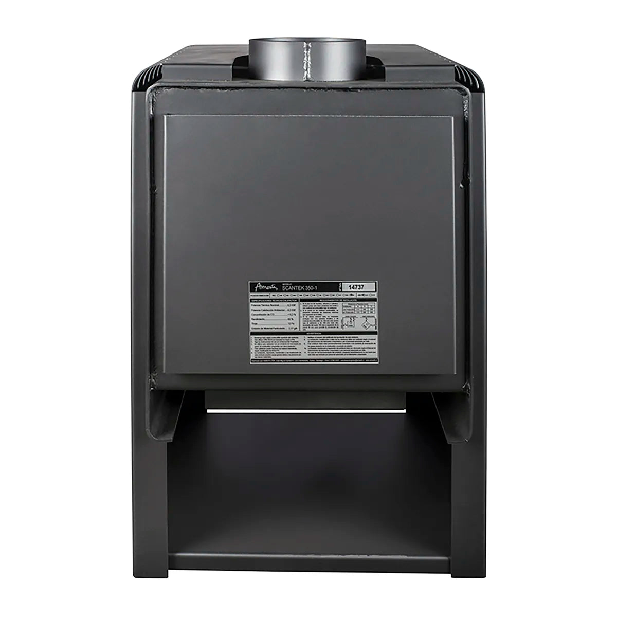 Amesti Estufa a Leña Scantek 350 Gris Charcoal | 116 m2 Calefacción