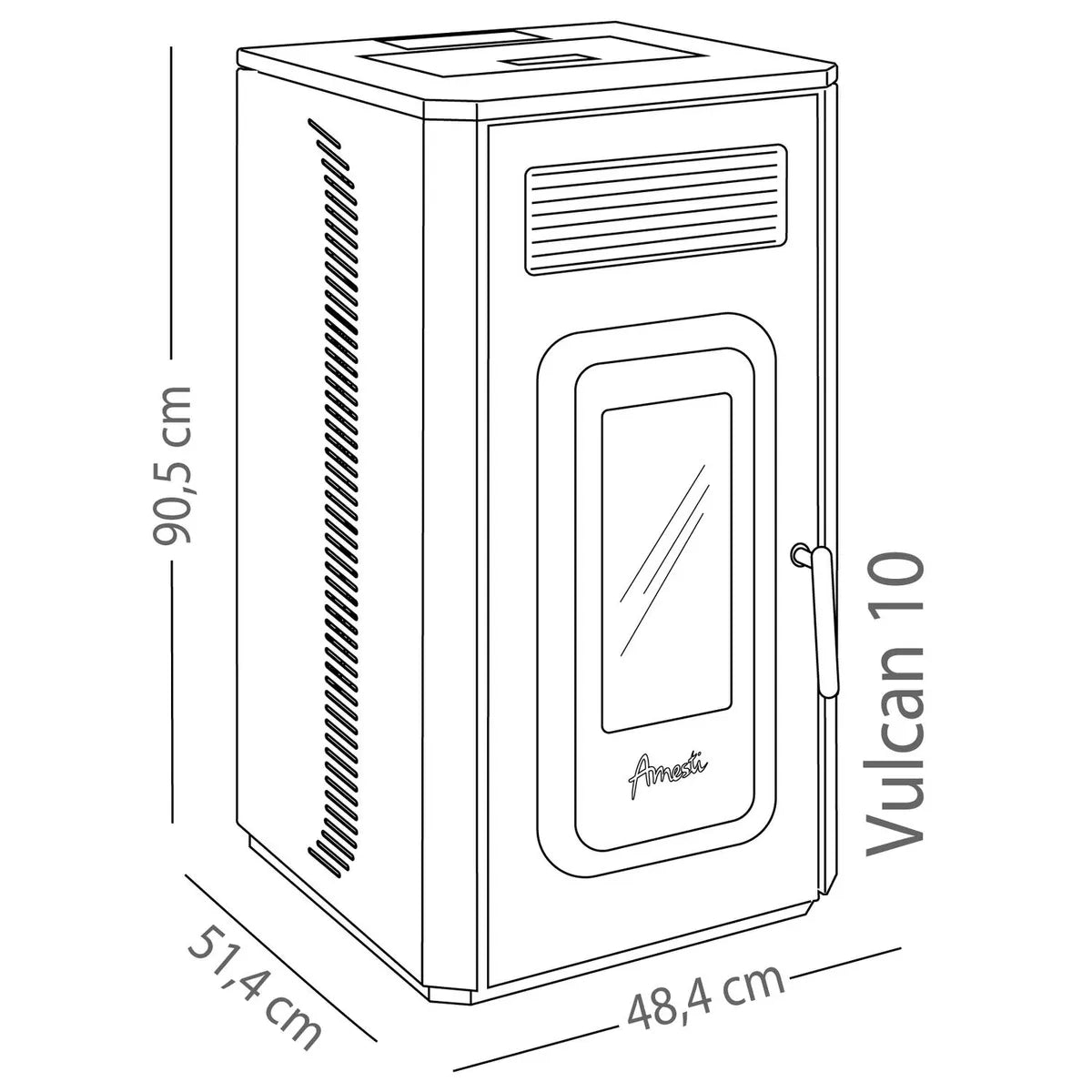 Amesti Estufa A Pellet Vulcan 10 Blanco | 191 m2 Calefacción
