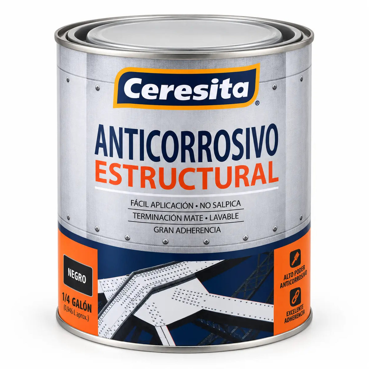 Anticorrosivo Estructural Ceresita Negro 1/4 Galón