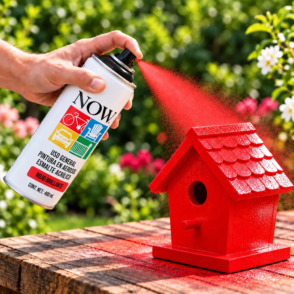 Pintura Spray Acrílica NOW Rojo Brillante 400 ml