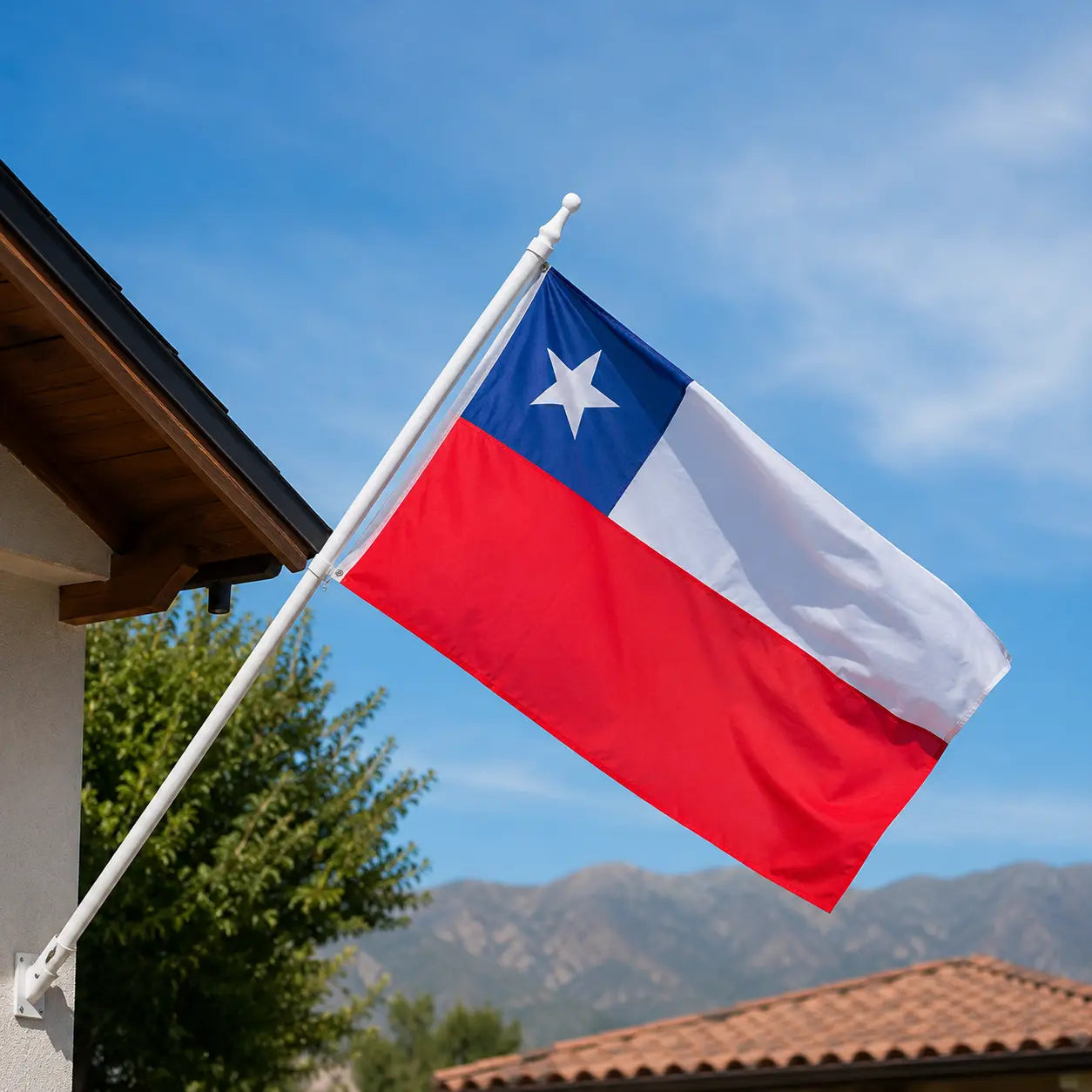 Asta para Bandera Prepintada Blanca 240 cm