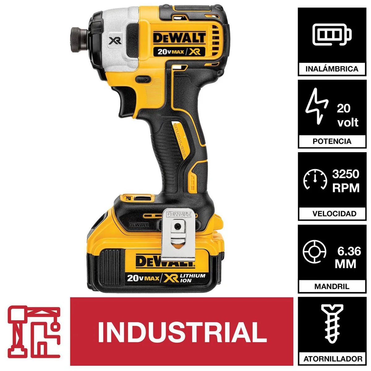 Dewalt Atornillador Impacto 20V DCF887M2-B2 +2 Baterías + Cargador