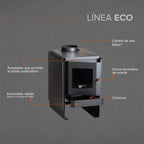 Bosca Estufa a Leña Eco 350 Negro | 120 m2 Calefacción