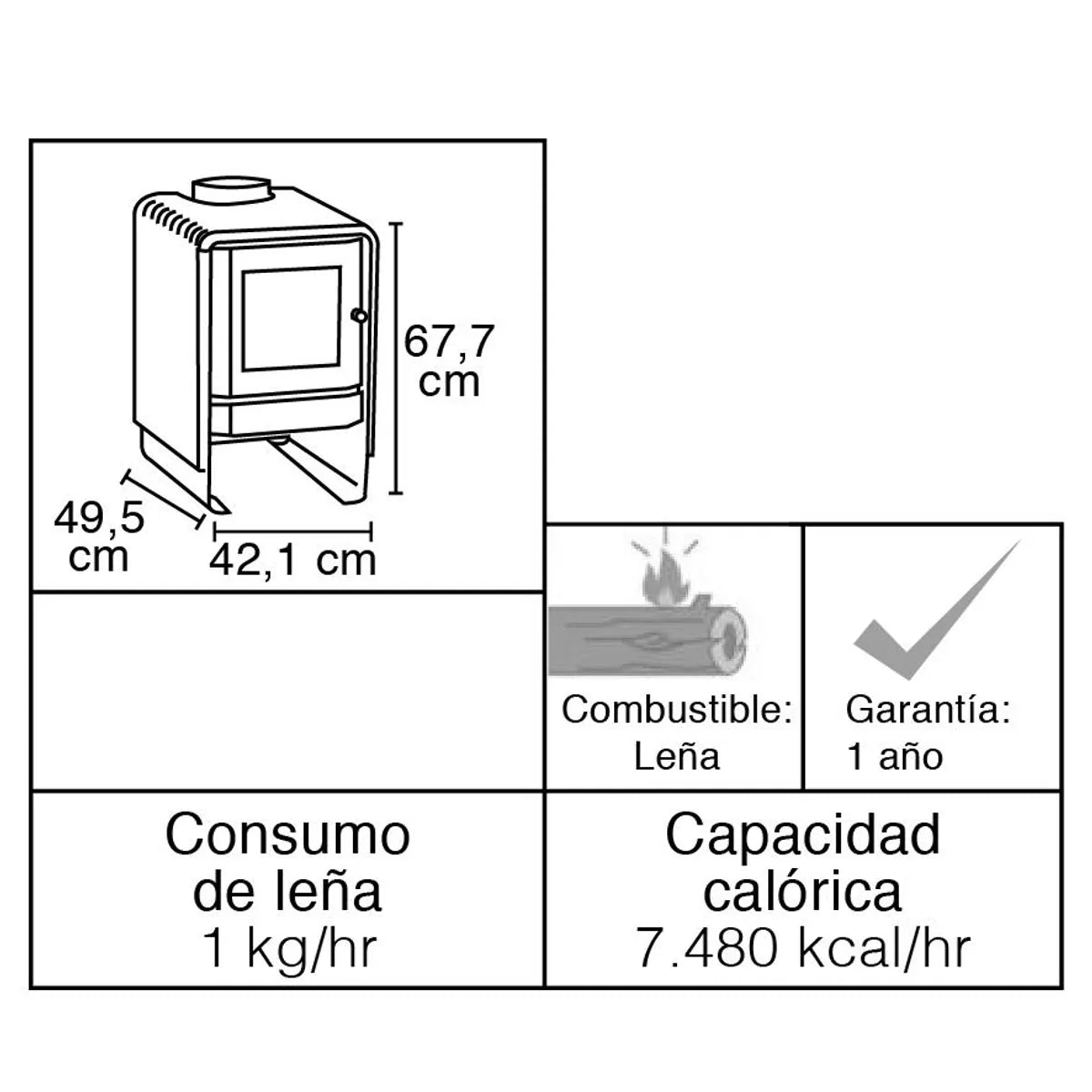 Bosca Estufa a Leña Eco 360 Negro | 150 m2 Calefacción