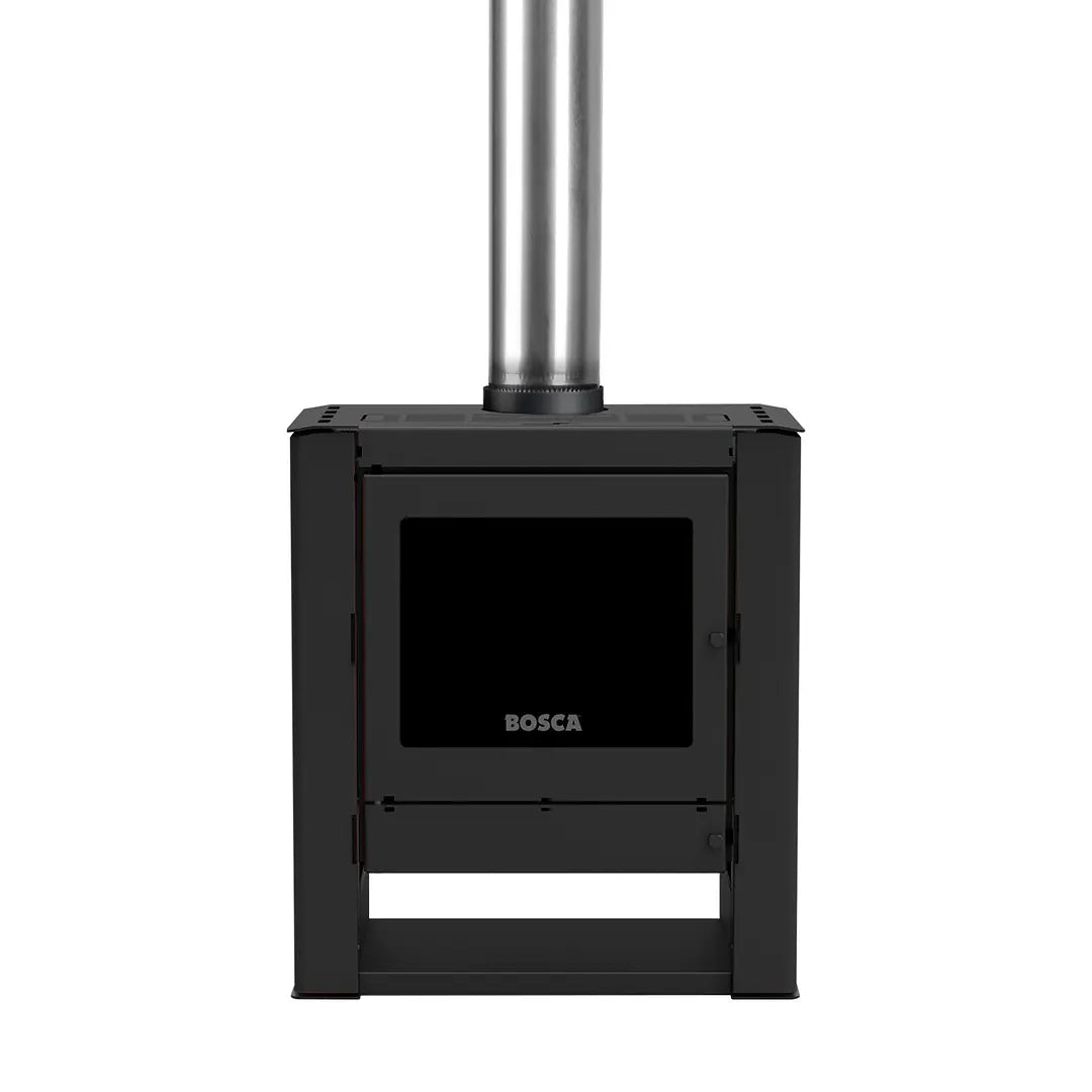 Estufa a Leña Bosca Gold 500 Black Vision Charcoal Hasta 220 m² + Kit Gratis