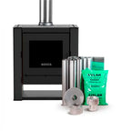 Estufa a Leña Bosca Gold 500 Black Vision Charcoal Hasta 220 m² + Kit Gratis