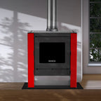 Estufa a Leña Bosca Gold 500 Black Vision Rojo Hasta 220 m² + Kit Gratis
