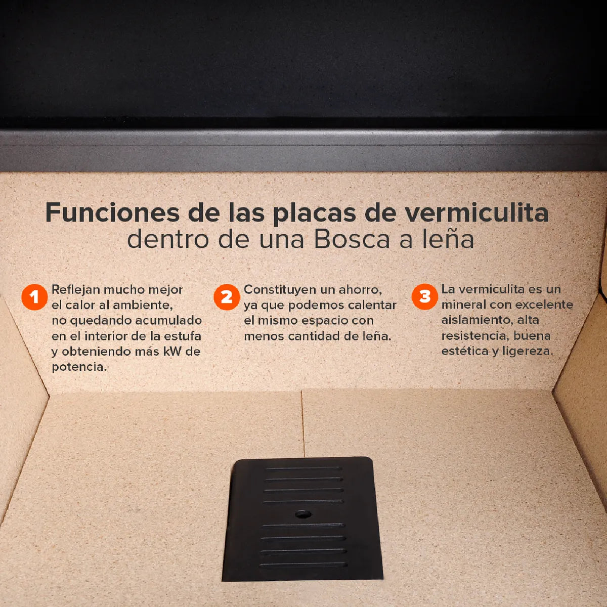Bosca Estufa a Leña Gold 380 Gris Charcoal | 180 m2 Calefacción