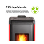 Bosca Estufa a Pellet Hera+ Rojo | 160 m2 Calefacción
