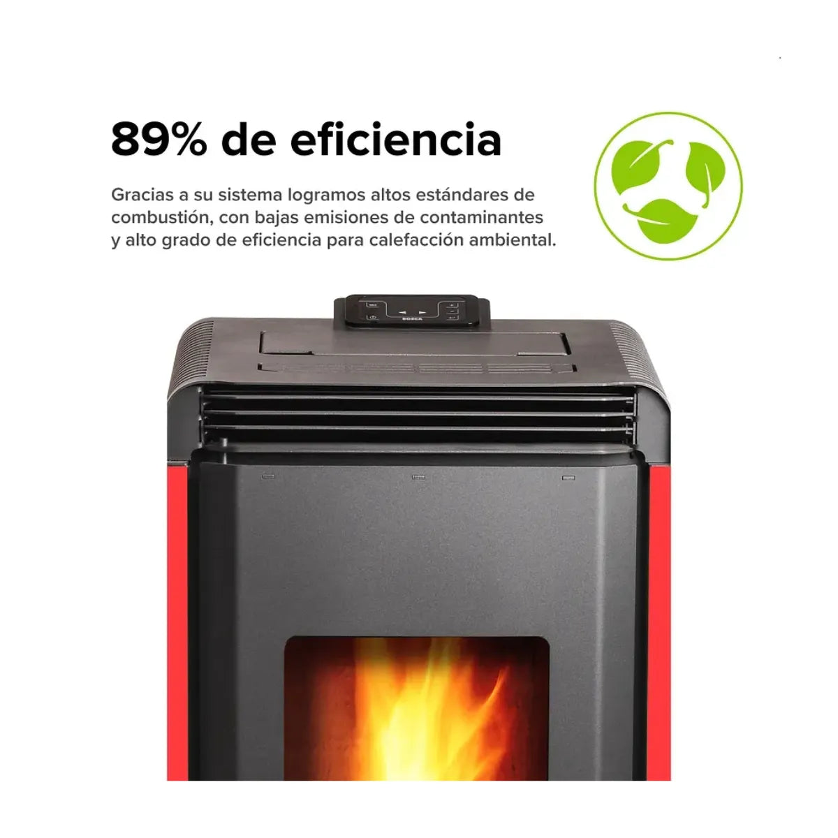 Bosca Estufa a Pellet Hera+ Rojo | 160 m2 Calefacción