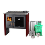 Cocina a Leña Bosca Hestia 90 Burdeo Horno 67 Litros + Kit de Instalación Gratis