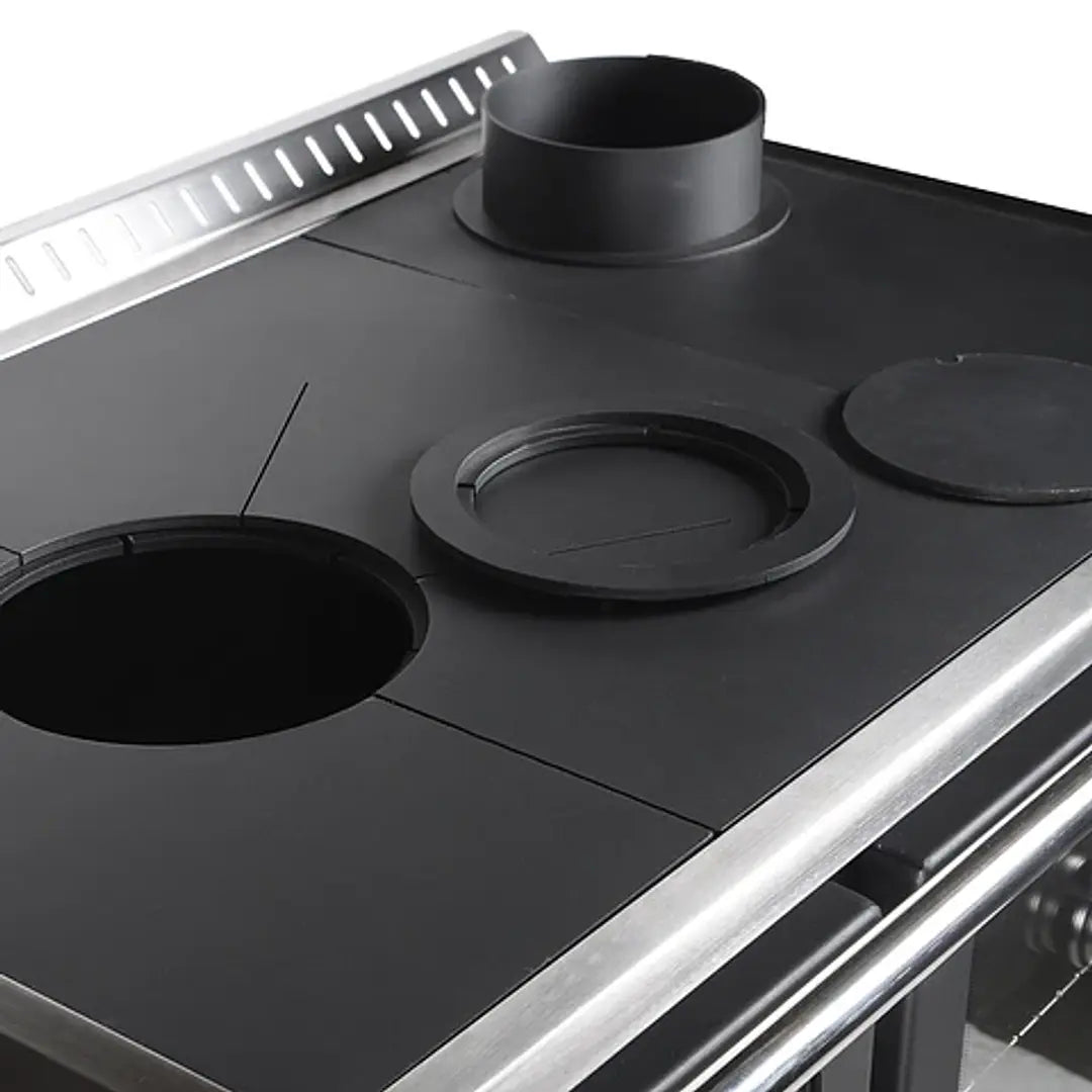 Cocina a Leña Bosca Hestia 90 Burdeo Horno 67 Litros + Kit de Instalación Gratis
