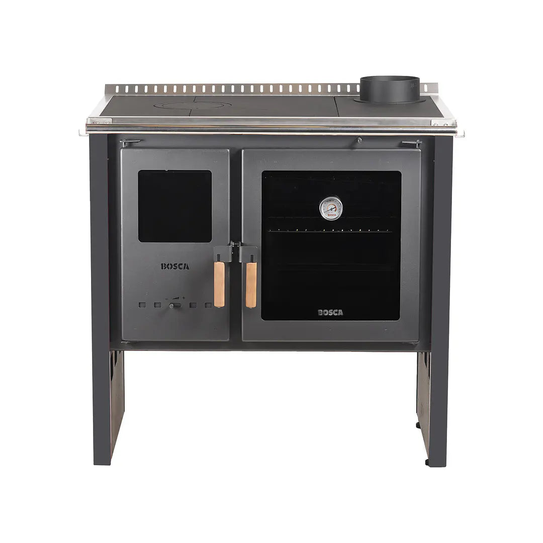 Cocina a Leña Bosca Hestia 90 Charcoal Horno 67 Litros + Kit de Instalación Gratis