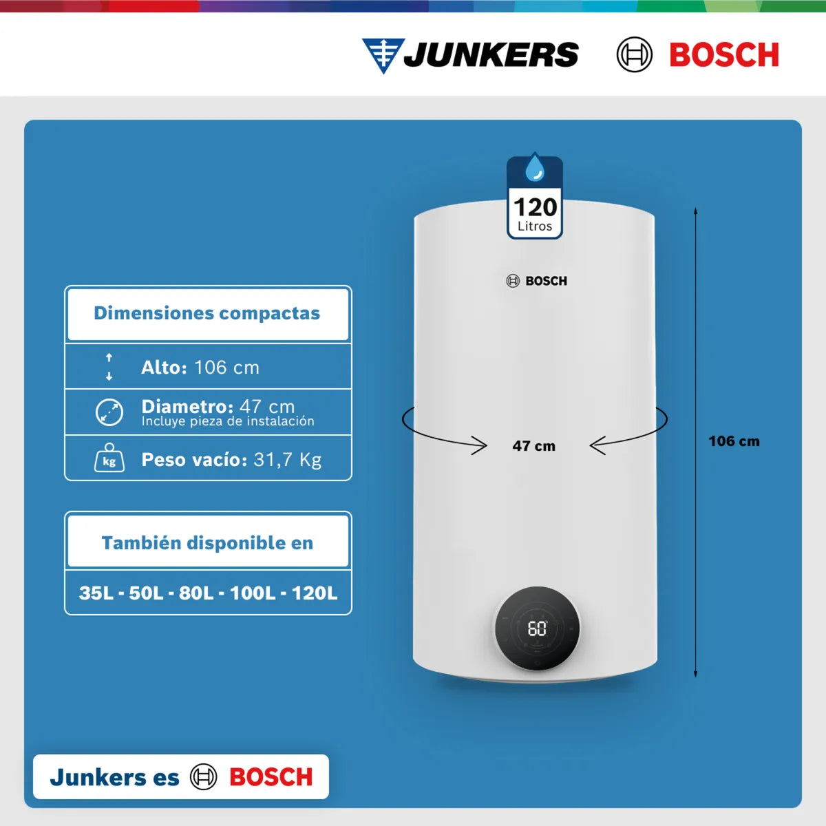 Termo Eléctrico Bosch Tronic 4000 T 120 Litros