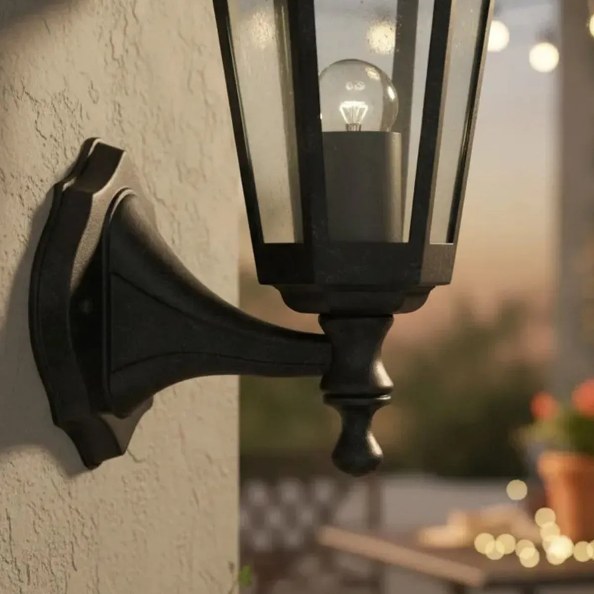 BYP FAROL MURO 6001S E27 6 CARAS SUJECION INFERIOR NEGRO