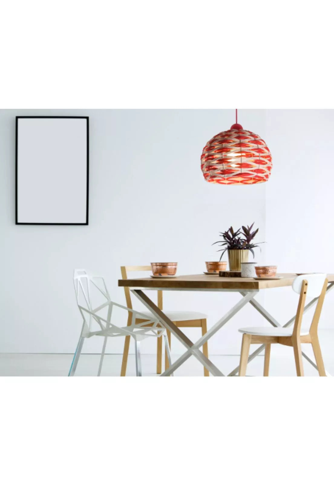 B&P LAMPARA COLGAR RATTAN ORGANIC E27 MAX 60W S/A