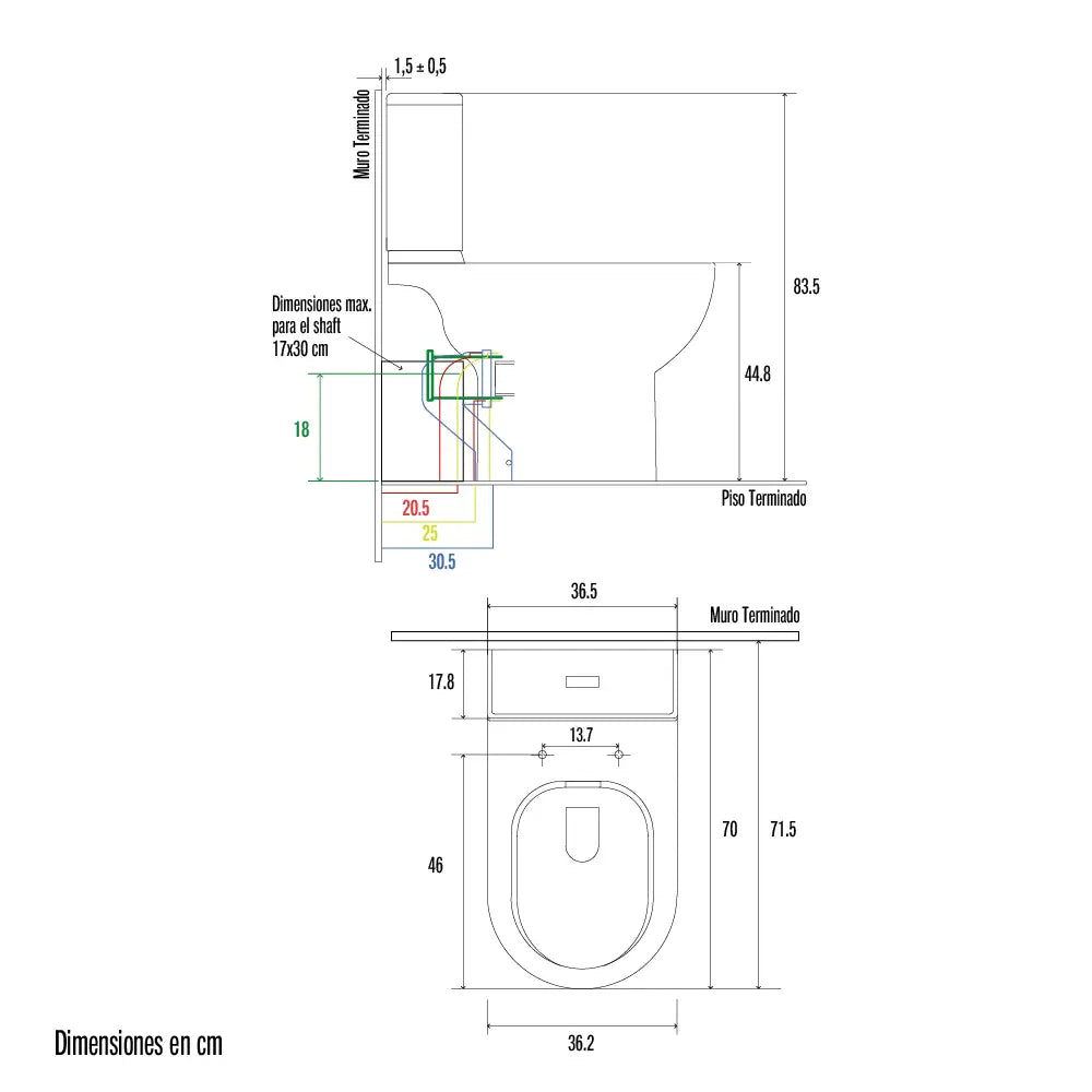 Inodoro Briggs Prego ADA Multidescarga Open Ring