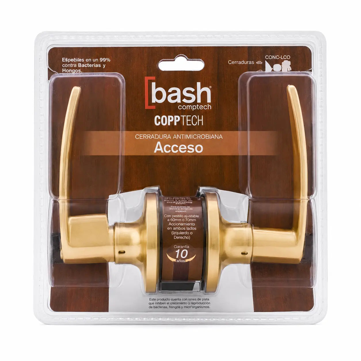Cerradura Tubular con Manilla Bash 8014 Bronce Pulido para Dormitorio y Oficina