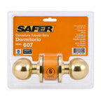 Cerradura Tubular de Pomo Safer 607 Dormitorio/Oficina Bronce Pulido