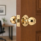 Cerradura Tubular de Pomo Safer 607 Dormitorio/Oficina Bronce Pulido