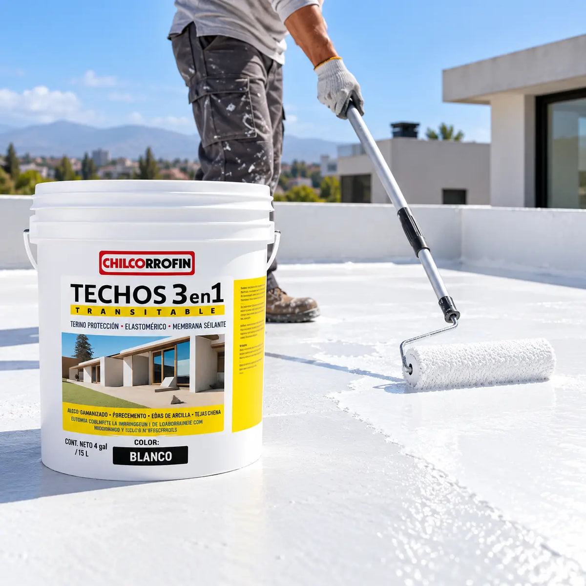 Impermeabilizante Chilcorrofin Techos 3 en 1 Blanco 4 Galones