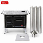 Cocina a Leña Yunque Tradicional Negra 80x56 cm + Kit de Instalación