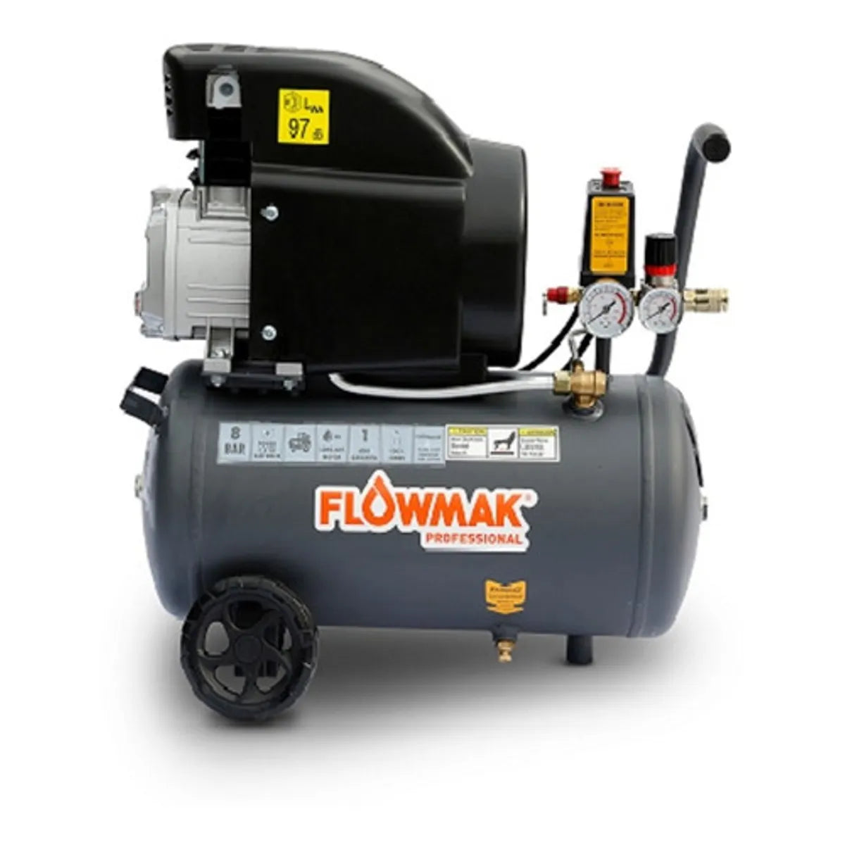 Compresor de Aire Flowmak 50 Litros 2 HP 8 Bar FL-50L