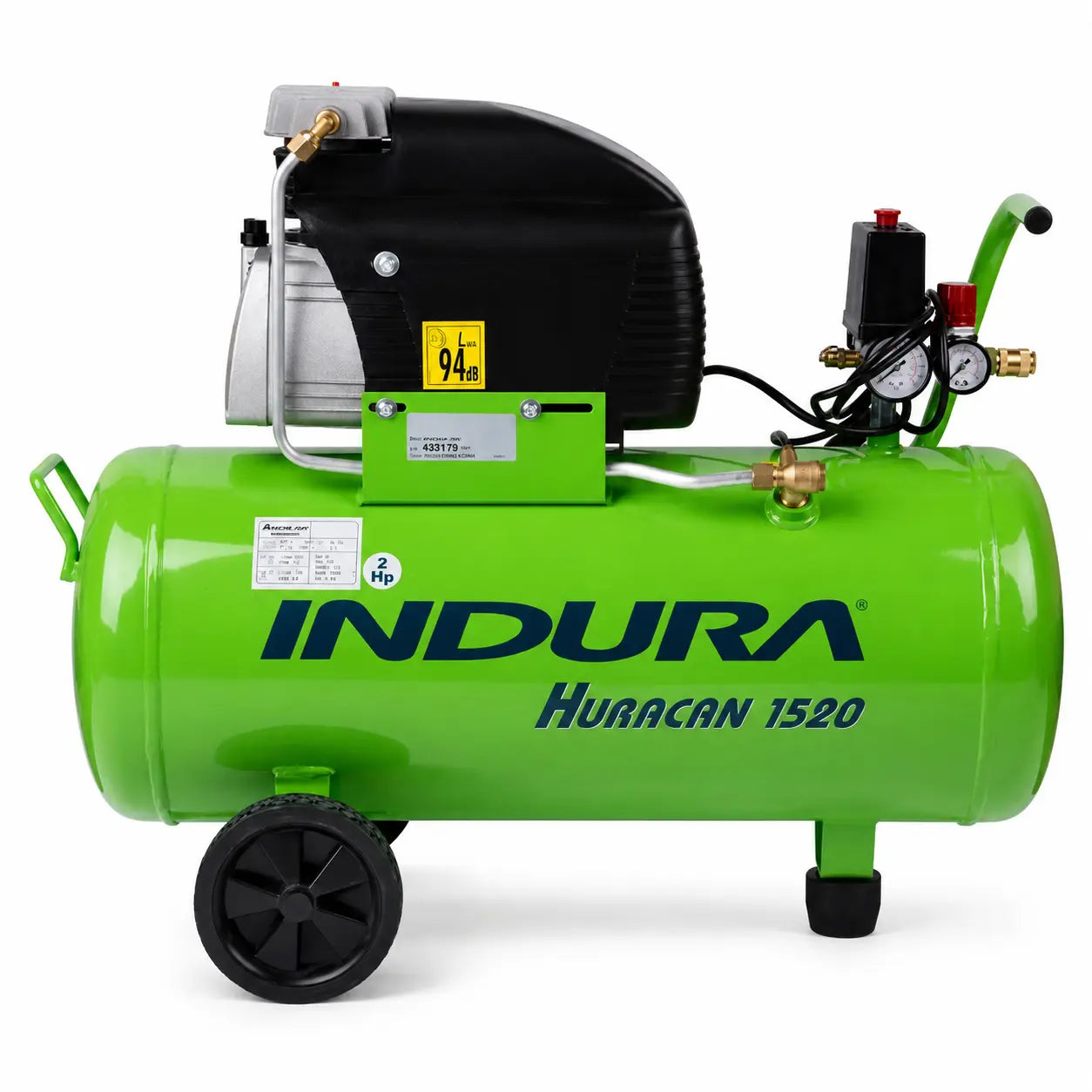 Compresor Indura Huracán 1520 Pro2 50 L 2 HP con Kit